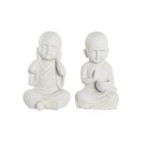 Decoratieve figuren DKD Home Decor 25,5 x 19 x 39 cm Wit Monnik Orientaals (2 Stuks) - thumbnail