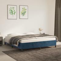 Bedframe fluweel donkerblauw 160x200 cm - thumbnail