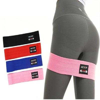 Roze 2st BOER polyester + latex Silk anti-slip elastische fitness weerstand ring yoga stretch riem maat: M
