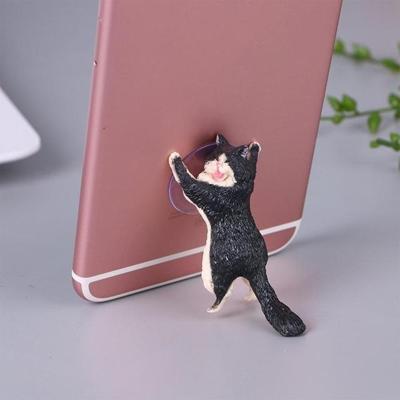 60 PCS sucker ontwerp cute cat smartphone houder (zwart)