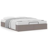 Bedframe zonder matras 140x200 cm stof taupe - thumbnail