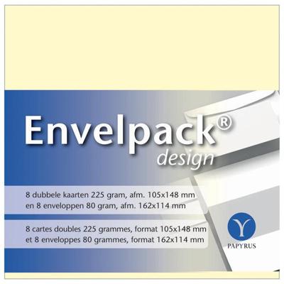 Dubbele kaart papyrus envelpack c6 114x162mm ivoor Dubbele kaart papyrus envelpack c6 114x162mm ivoor