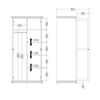 Kledingkast Amber - antraciet - 201x96x61 cm - thumbnail