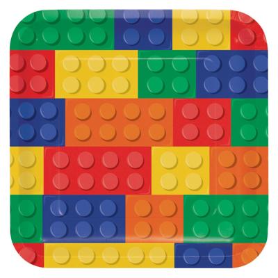 Haza Witbaard bouwblokjes bordjes, 8st.