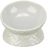 Trixie verhoogde voerbak / waterbak keramiek licht taupe - thumbnail