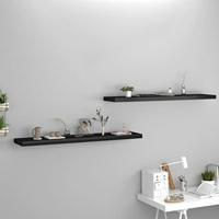 VidaXL Wandschappen zwevend 2 st 120x23,5x3,8 cm mdf zwart - thumbnail