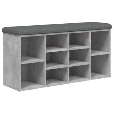 Schoenenbank 102x32x50 cm bewerkt hout betongrijs