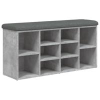 Schoenenbank 102x32x50 cm bewerkt hout betongrijs - thumbnail