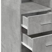 Hoge kast 70x42,5x185 cm bewerkt hout betongrijs - thumbnail