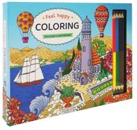 Feel happy coloring - kleurboek & potlodenset - thumbnail