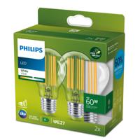 Philips LED Lamp 60W E27 Wit 2 Stuks - thumbnail