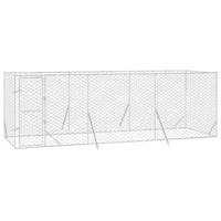 Hondenkennel voor buiten 6x2x2 m gegalvaniseerd staal zilver - thumbnail