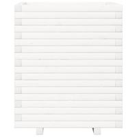 Plantenbak 60x60x72 cm massief grenenhout wit - thumbnail