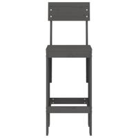 Barkrukken 2 st 40x48,5x115,5 cm massief grenenhout grijs - thumbnail