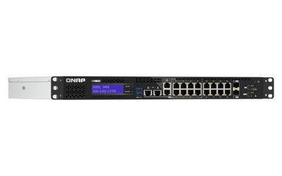 QNAP QGD-1602-C3758-16G-US Smart Edge-switch die QTS uitvoert en virtuele machines (VM's) ondersteunt, waardoor veelzijdige toepassingen aan al uw netwerkbehoeften kunnen voldoen. (Diskless)