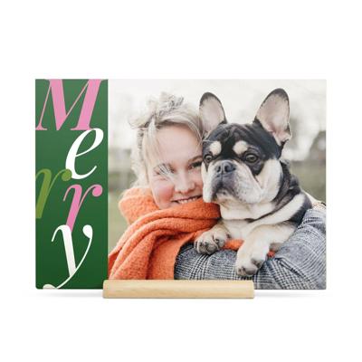 Gepersonaliseerde houten kerstkaart - Horizontaal Gepersonaliseerde houten kerstkaart - Horizontaal