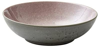 BITZ 821425 eetschaal Saladeschaal Rond Steengoed Grijs, Roze