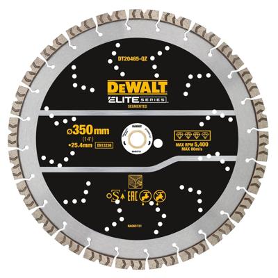DeWalt DT20465-QZ Elite Diamantblad | Gesegmenteerd | 355 mm |Gewapend Beton - DT20465-QZ DeWalt DT20465-QZ Elite Diamantblad | Gesegmenteerd | 355 mm |Gewapend Beton - DT20465-QZ
