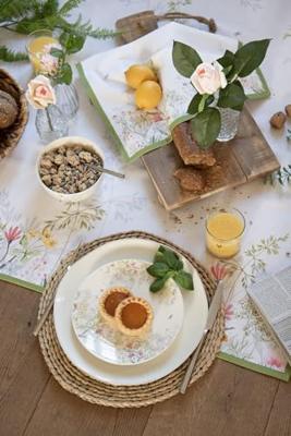 Clayre & Eef Servetten Katoen Set van 6 40x40 cm Wit Vierkant