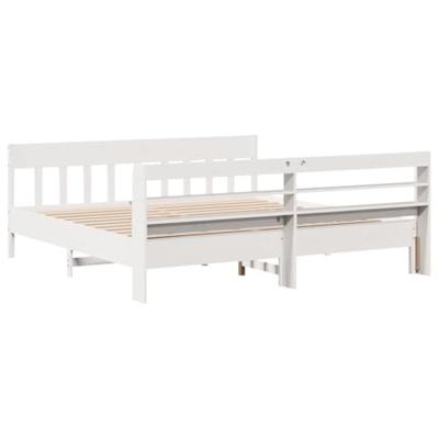Bedframe zonder matras massief grenenhout wit 200x200 cm
