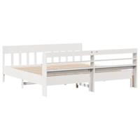 Bedframe zonder matras massief grenenhout wit 200x200 cm - thumbnail
