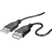 Renkforce USB-kabel USB 2.0 USB-A stekker, USB-A bus 1.00 m Zwart SuperSoft-mantel RF-4080795 - thumbnail