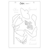 Sizzix • cosmopolitan clear stamp set & stencil farfallina - thumbnail