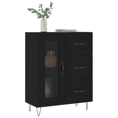 Dressoir 69,5x34x90 cm bewerkt hout zwart