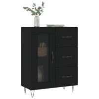 Dressoir 69,5x34x90 cm bewerkt hout zwart - thumbnail