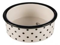 TRIXIE VOERBAK / WATERBAK KERAMIEK WIT / ZWART 12 CM 300 ML 4 ST - thumbnail
