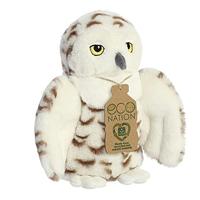 Eco Nation Pluchen knuffel - sneeuwuil - 20 cm - thumbnail