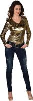 Gouden Glitter Folie Blouse Vrouw - thumbnail