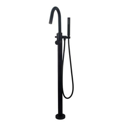 Wiesbaden Caral vrijstaande bad mengkraan 108 cm rond zwart mat