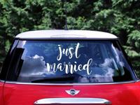 Autosticker Just Married wit - thumbnail