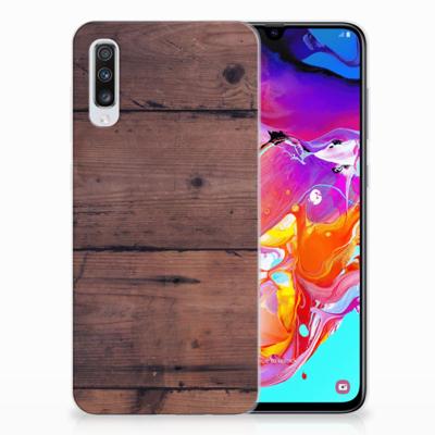 Samsung Galaxy A70 | Bumper Hoesje | Old Wood