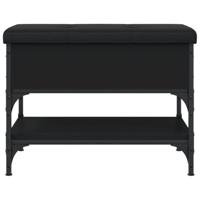Schoenenbank 62x42x45 cm bewerkt hout zwart - thumbnail