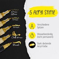 Acrylmarker online lettering 5 breedtes goud - thumbnail