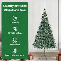 VidaXL Kunstkerstboom met 300 led groen 210 cm pvc en staal - thumbnail
