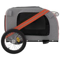 Hondenfietstrailer oxford stof en ijzer oranje en zwart - thumbnail