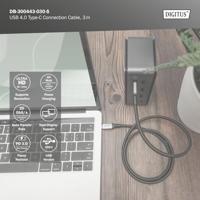 DIGITUS USB-C aansluitkabel - USB 4.0 - Power Delivery 3.0-20 Gbit/s - 4k/60Hz - 3m - Zwart - thumbnail