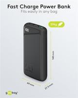 Goobay Goobay 53939 Powerbank 20000 mAh, Quick Charge, Power Delivery, LED-Anzeige Powerbank 20000 mAh LiPo Zwart Statusweergave - thumbnail