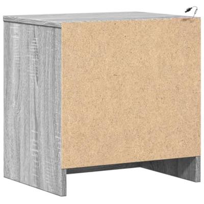 Nachtkastjes met LED-verlichting 2 st bewerkt hout grijs sonoma