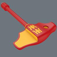 Wera 410 i VDE B VDE-geïsoleerde T-greep adapterschroevendraaier voor 3/8" doppen, 3/8" x 130 mm - 05005120001 - thumbnail