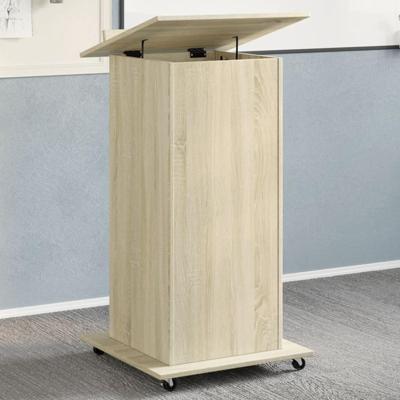 Lessenaar met wielen en lade 55x55x107 cm hout sonoma eiken Lessenaar met wielen en lade 55x55x107 cm hout sonoma eiken