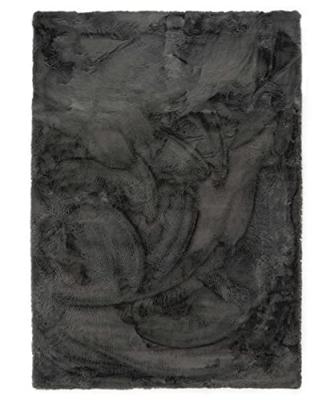 Tapeso Zacht hoogpolig vloerkleed - Comfy plus - donkergrijs - 140x200