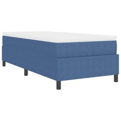 Boxspringbed Blauw en Wit 80 x 200 cm Katoen Stof