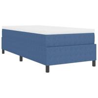 Boxspringbed Blauw en Wit 80 x 200 cm Katoen Stof - thumbnail