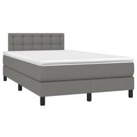 Boxspring met matras stof donkergrijs 120x200 cm - thumbnail