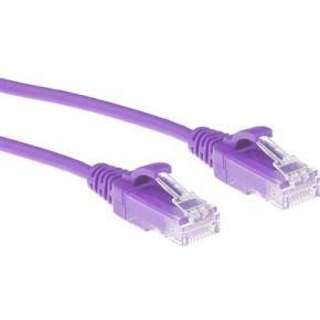 ACT DC9351 LSZH U/UTP CAT6 Datacenter Slimline Patchkabel Snagless | RJ45 connectoren | Paars | 1,5 meter