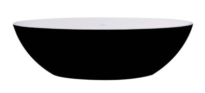 Best Design Vrijstaand Bad Solid Surface 180 x 85 cm Bicolor Mat Zwart/Wit